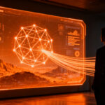 Trabajador argentino utilizando inteligencia artificial en un entorno laboral moderno, representando la adopción de IA y la capacitación digital según PwC.