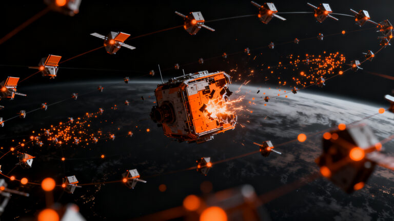 Constelación de satélites Rassvet de Bureau 1440 en el espacio, comparativa tecnológica con Starlink en el sector deeptech.