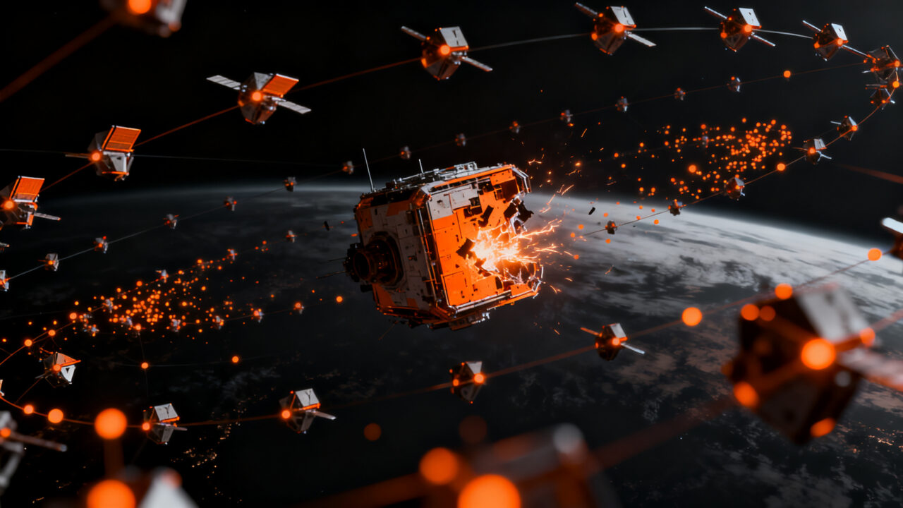 Constelación de satélites Rassvet de Bureau 1440 en el espacio, comparativa tecnológica con Starlink en el sector deeptech.