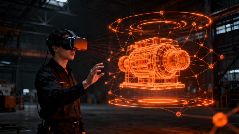 Startup de realidad virtual B2B utilizando formación inmersiva y tracking magnético para el sector industrial.