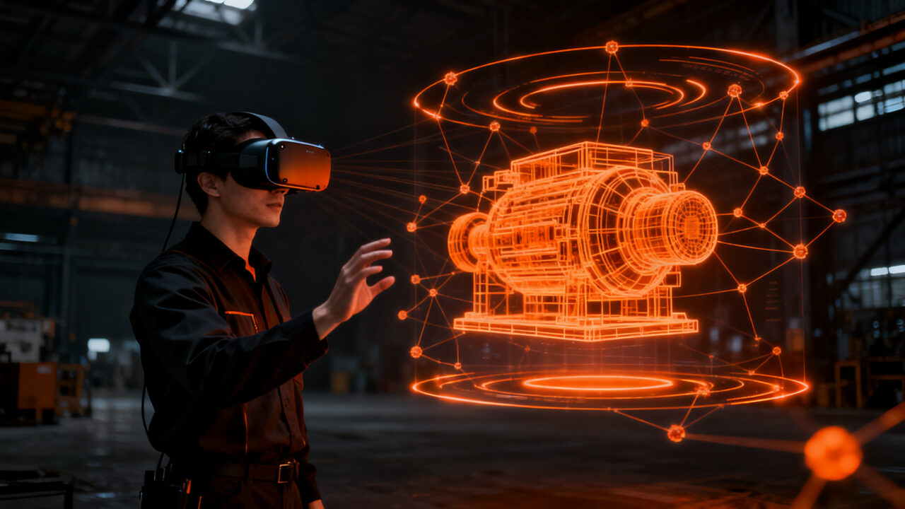 Startup de realidad virtual B2B utilizando formación inmersiva y tracking magnético para el sector industrial.