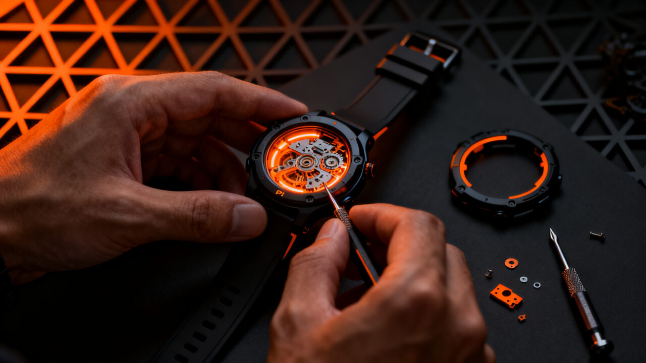 Reloj GPS modular y reparable de la startup Una, representando la tendencia de hardware sostenible y el derecho a reparar.