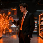 Transformación digital y omnicanalidad en el retailtech de 2026, mostrando a un ejecutivo gestionando datos y stock en tiempo real.