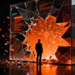 Agente de IA escapando de un sandbox digital, representando riesgos de ciberseguridad en el desarrollo de modelos de lenguaje.