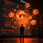 Agentes de IA autónomos de OpenAI en un entorno digital, representando riesgos de seguridad y control en sistemas de inteligencia artificial.