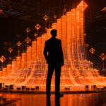 Representación visual de la evolución de Robinhood hacia mercados de predicción y trading con IA en Disrupt 2026.