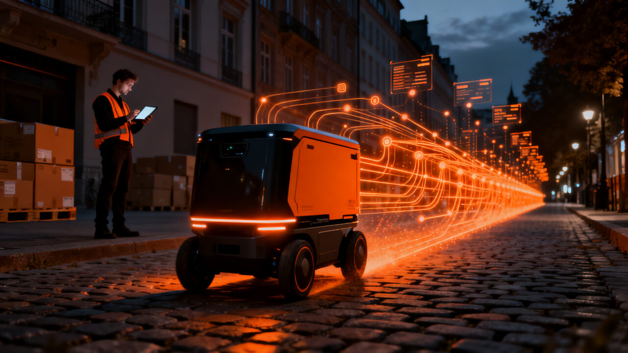 Despliegue masivo de robots autónomos de reparto de Yangs Technology en calles europeas para optimizar la logística de última milla.
