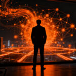 Representación visual de la empresa autónoma con SAP Joule y agentes de IA, impulsando la automatización corporativa y la innovación en startups.