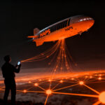 Plataforma HAPS Sceye conectando 5G desde la estratosfera, representando la conectividad global y el futuro de las telecomunicaciones.