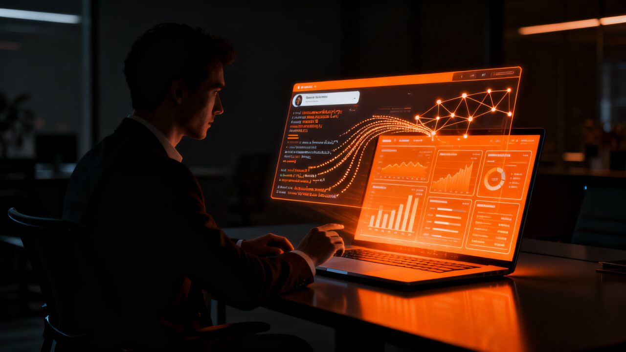 Representación visual de dashboards generados por IA dentro de Slack, simbolizando la automatización y productividad para startups.