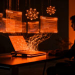 Desarrollador trabajando en laptop con arquitectura ARM y Linux, optimizando el futuro de la IA en dispositivos Snapdragon X2.