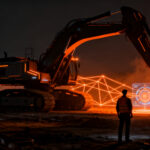 Inversión de SoftBank en maquinaria pesada autónoma para la construcción civil, representando el futuro de la robótica en obras.