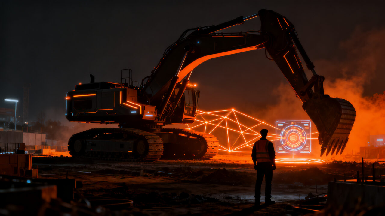 Inversión de SoftBank en maquinaria pesada autónoma para la construcción civil, representando el futuro de la robótica en obras.