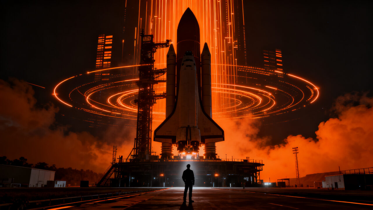 Lanzamiento de Starship de SpaceX con satélites Starlink, representando el futuro de la tecnología espacial y el vuelo orbital.