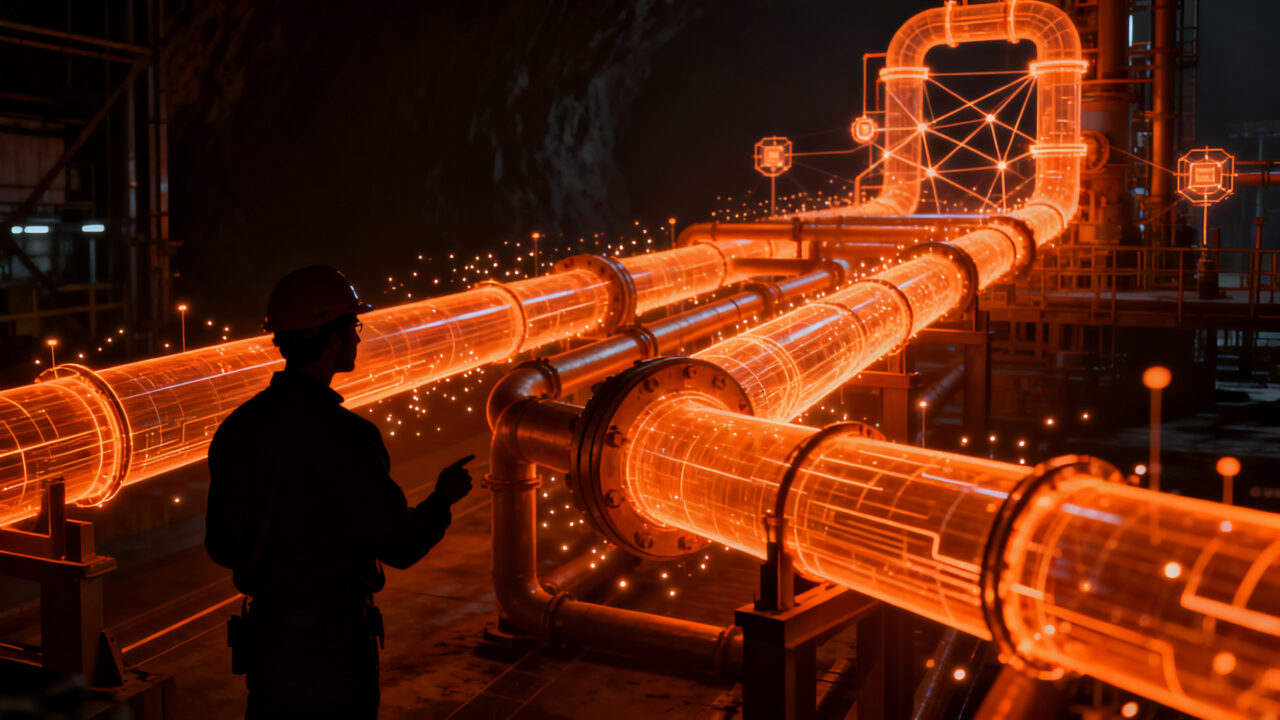 Gemelo digital de IA para detección de fugas en ductos mineros, tecnología de la startup chilena SPF Ingeniería.