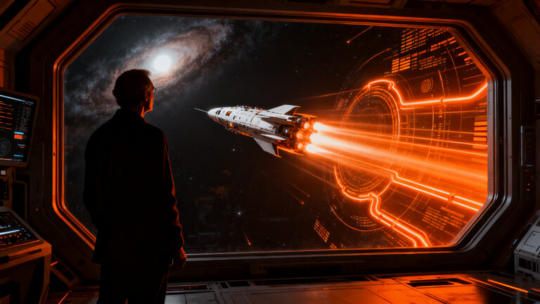 Misión espacial Fermi Explorer de la startup Starcloud hacia Alfa Centauri, representando la innovación en space tech.