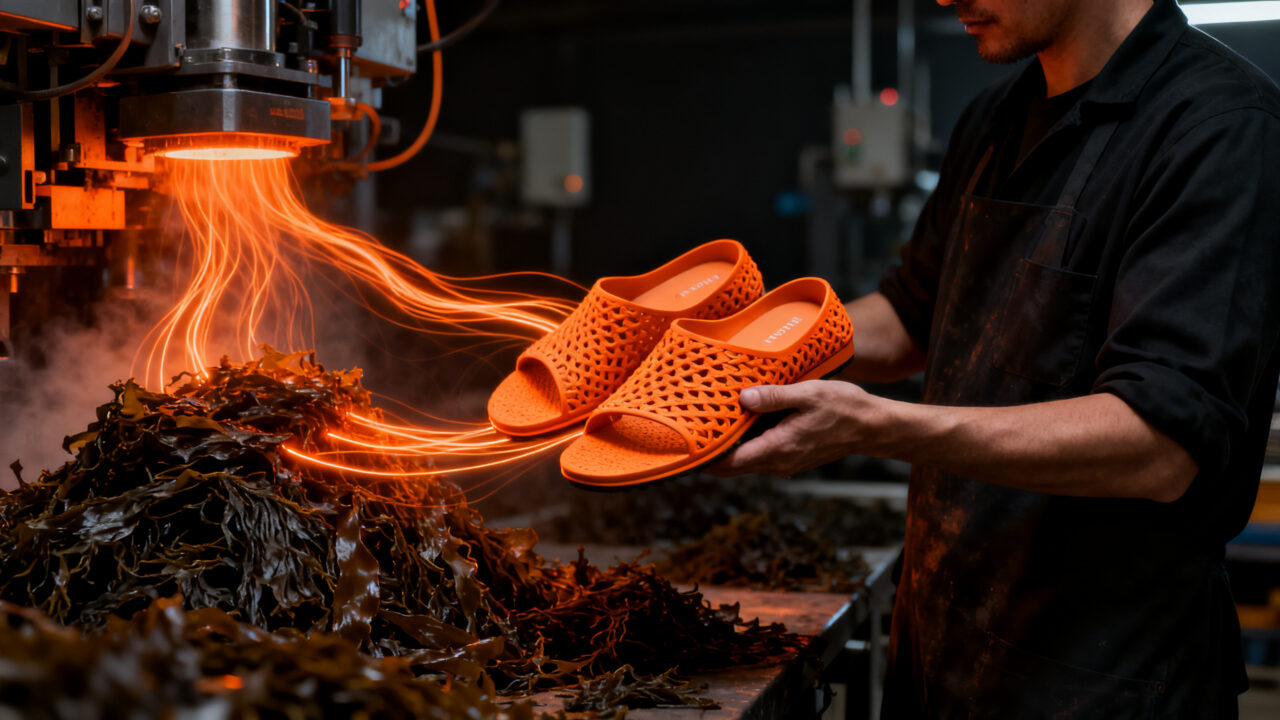Startup mexicana transformando sargazo en calzado biodegradable bajo un modelo de economía circular.