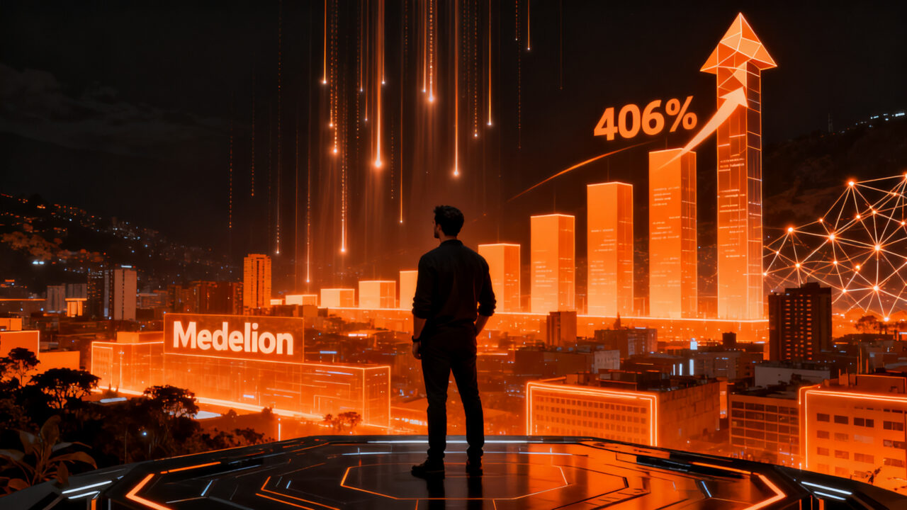 Crecimiento exponencial en la inversión de startups en Medellín, representando el ecosistema tecnológico de Antioquia y Colombia.