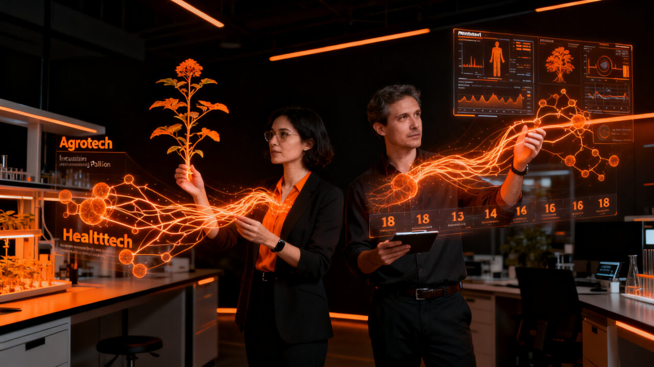 Emprendedores colaborando en incubadoras de healthtech y agrotech impulsadas por el Tec de Monterrey en Latinoamérica.