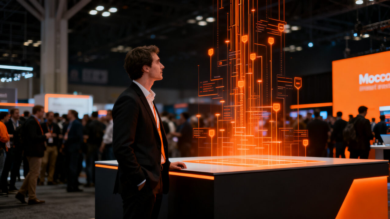 Mesa expositor en TechCrunch Disrupt 2026, analizando el retorno de inversión y valor real para startups.