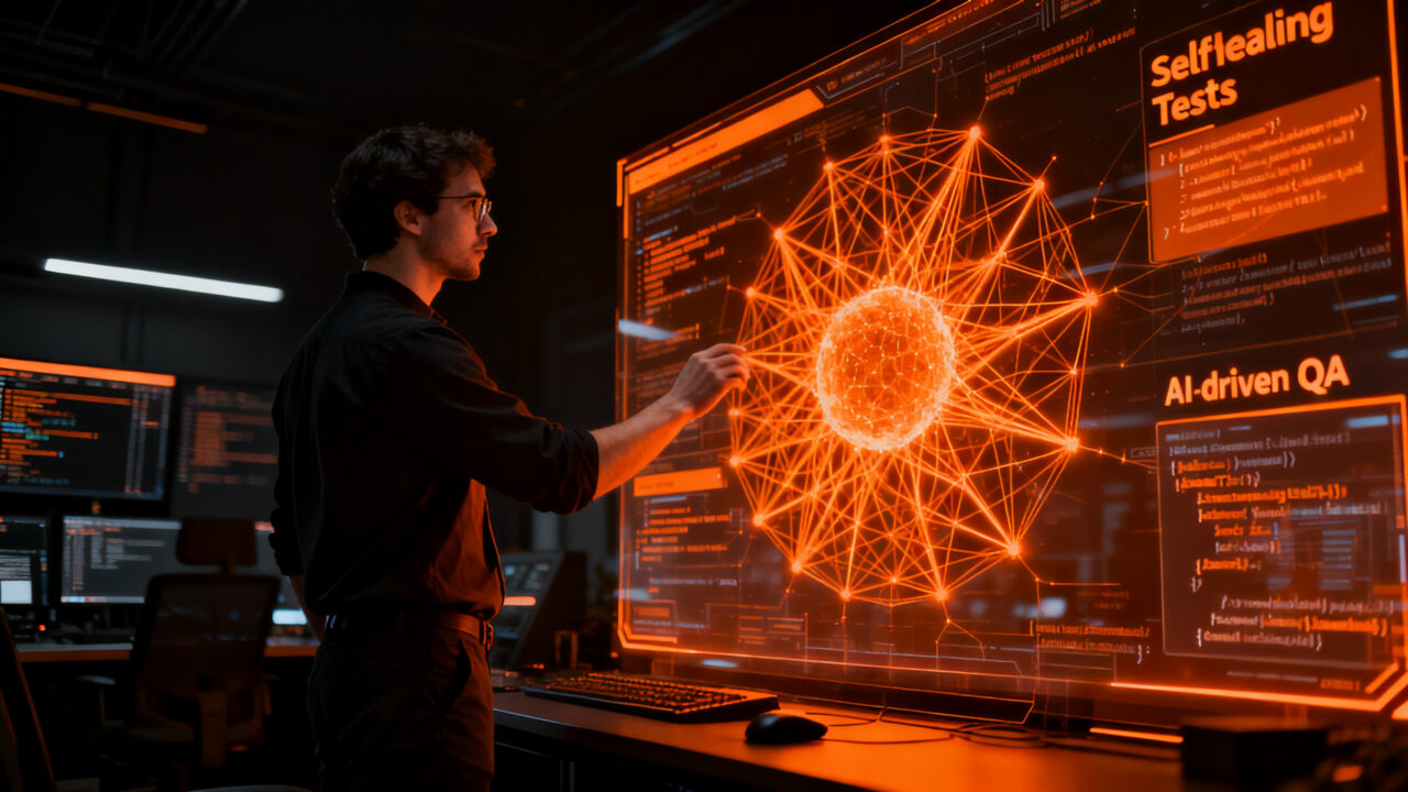 Evolución de las pruebas automatizadas y QA con IA en startups para el año 2026, destacando tendencias de autorreparación y lenguaje natural.