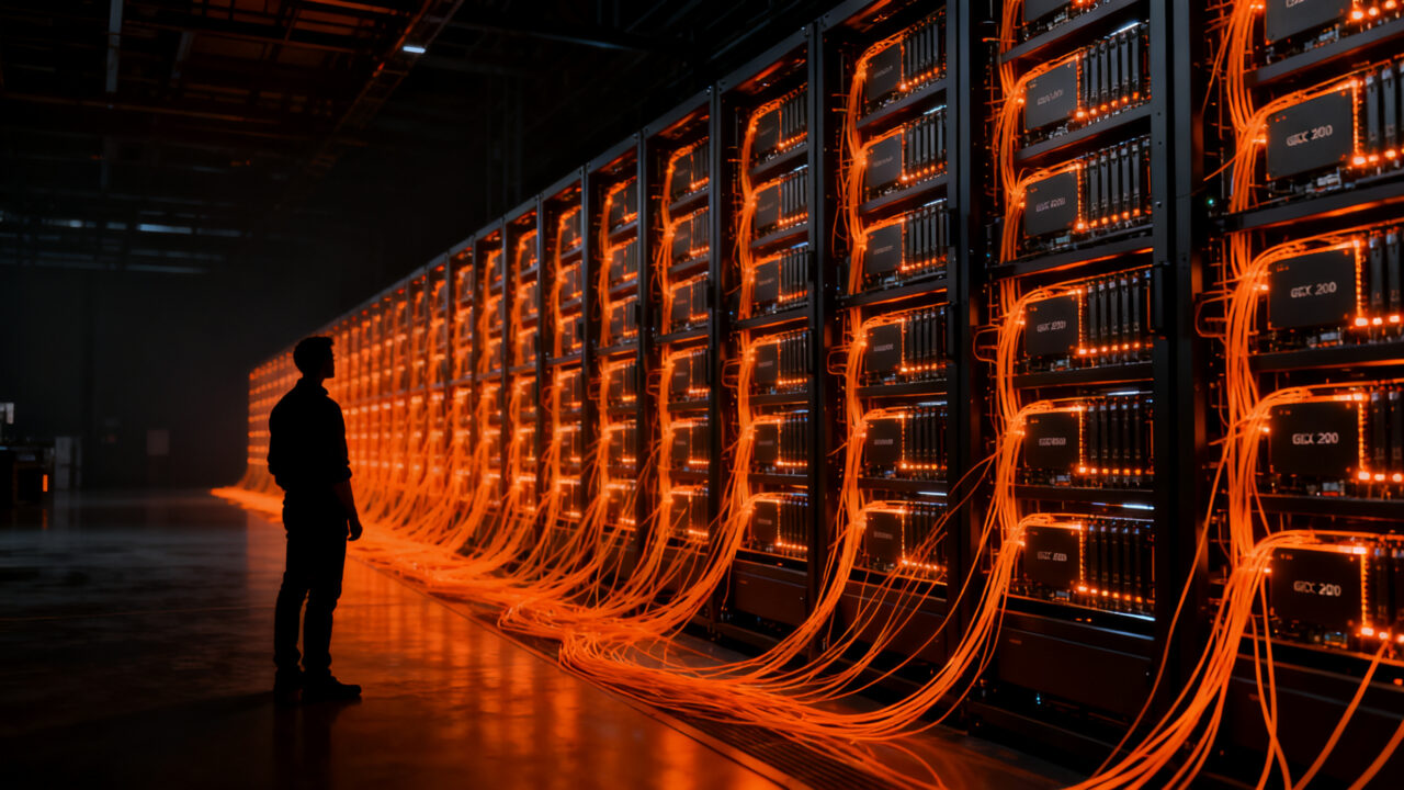 Infraestructura de IA de alto rendimiento con servidores Nvidia HGX B200 para inferencia gestionada en la nube.
