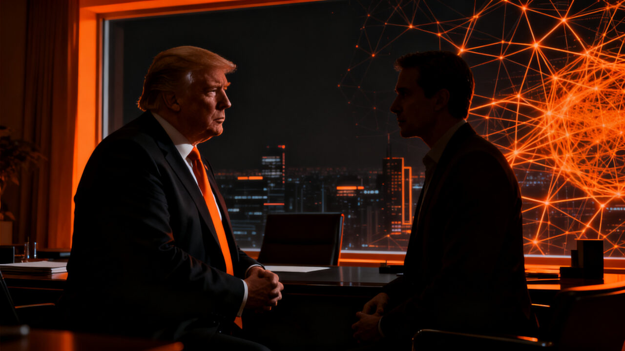 Reunión estratégica entre Donald Trump y Dario Amodei de Anthropic en un contexto de regulación de IA y política tecnológica.