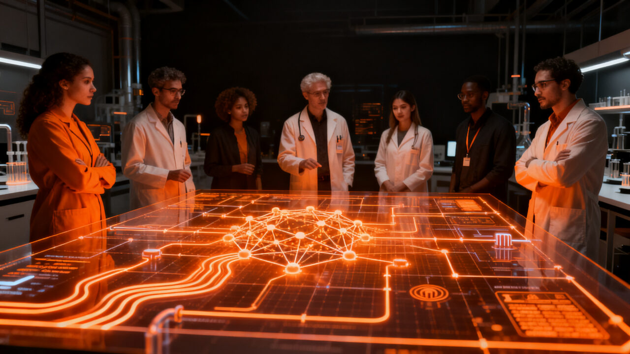 Investigadores analizando datos de energía renovable, hidrógeno verde e inteligencia artificial en la convocatoria de la UCSC.