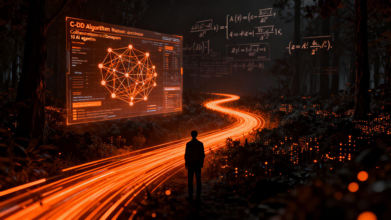 Agentes de inteligencia artificial colaborando en el desarrollo de un nuevo algoritmo de grafos, superando a Dijkstra.