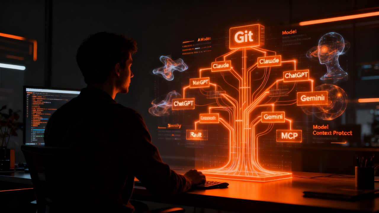 Ingeniero interactuando con vault-mcp, una solución de memoria personal de IA basada en Git para soberanía de datos.