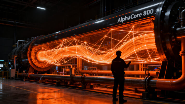 Reactor industrial Velocys AlphaCore 800 para la producción de combustible sostenible de aviación SAF.