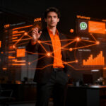 Emprendedor utilizando herramientas de inteligencia artificial para potenciar las ventas y automatizar procesos comerciales en el ecosistema startup.