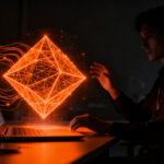 Desarrollador visualizando archivos Blender en el navegador mediante herramientas de IA y vibe coding.