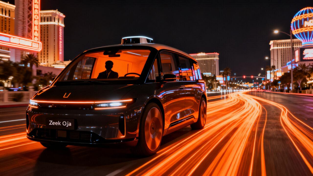 Flota de robotaxis autónomos Waymo circulando por las calles de Las Vegas, representando la expansión de la tecnología de conducción autónoma.