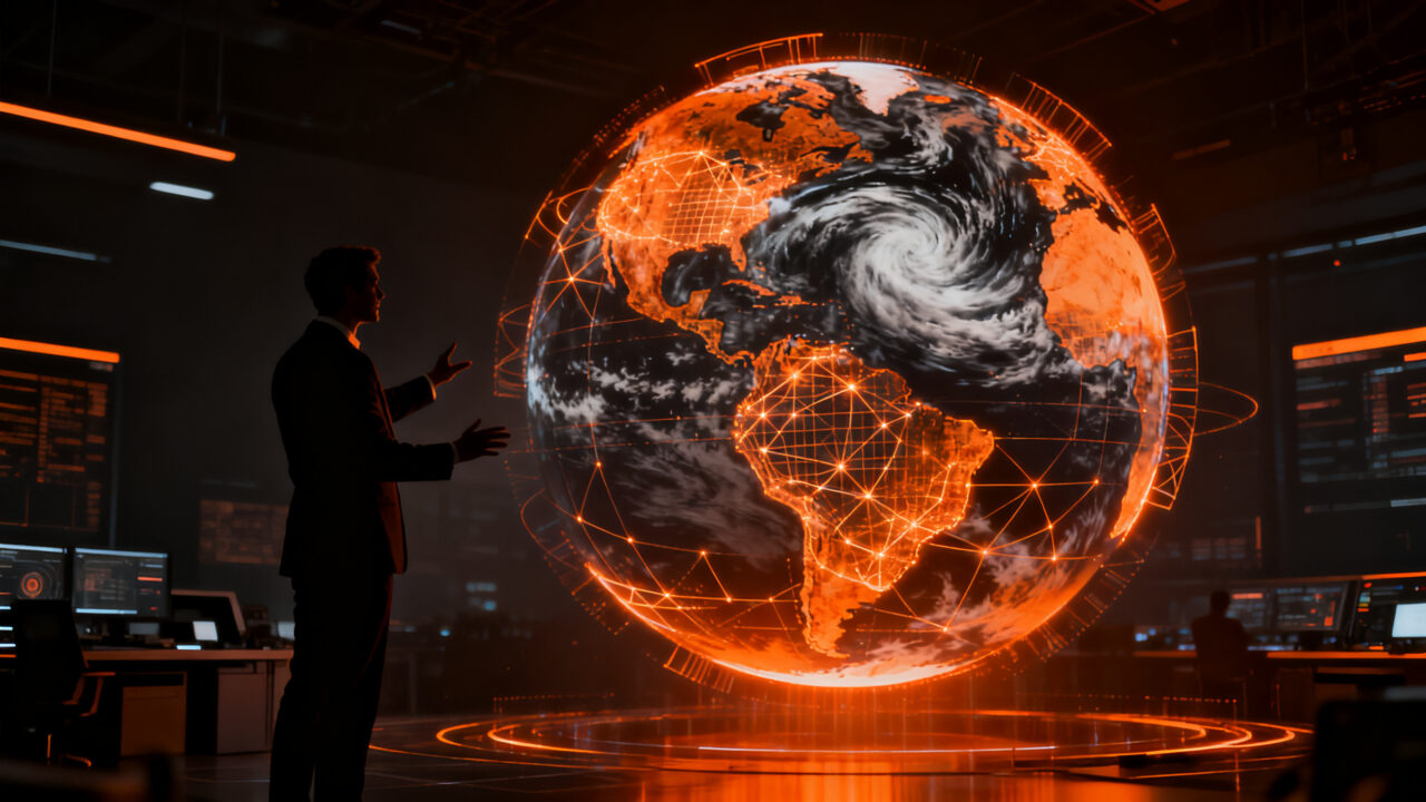 Modelo de IA WeatherNext 3 de Google DeepMind analizando patrones climáticos globales con alta precisión meteorológica.