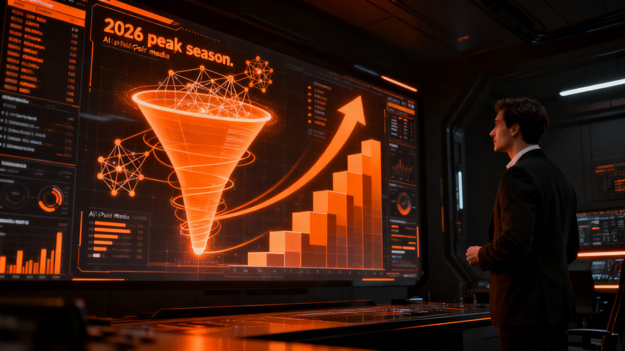 Webinar sobre estrategias de Paid Media e IA para la Peak Season 2026 y Black Friday, optimizando campañas con enfoque full funnel.