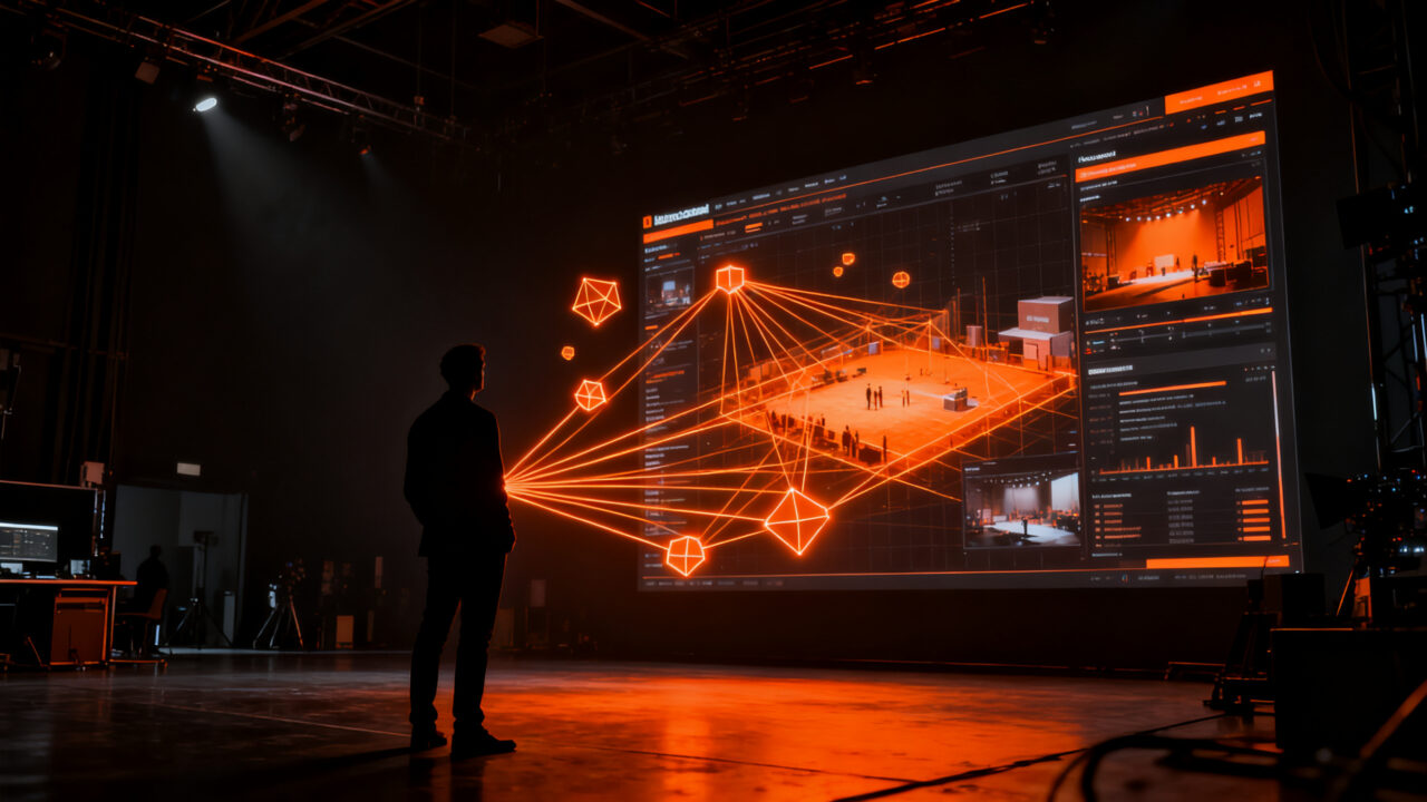Centro de producción con IA y realidad virtual de WPP en Londres, representando el futuro de la publicidad y la tecnología agéntica.