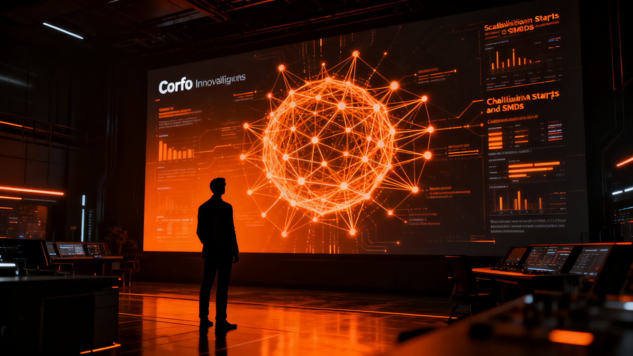 Adopción de Inteligencia Artificial en proyectos de innovación Corfo en Chile, mostrando la transformación tecnológica en startups y pymes.