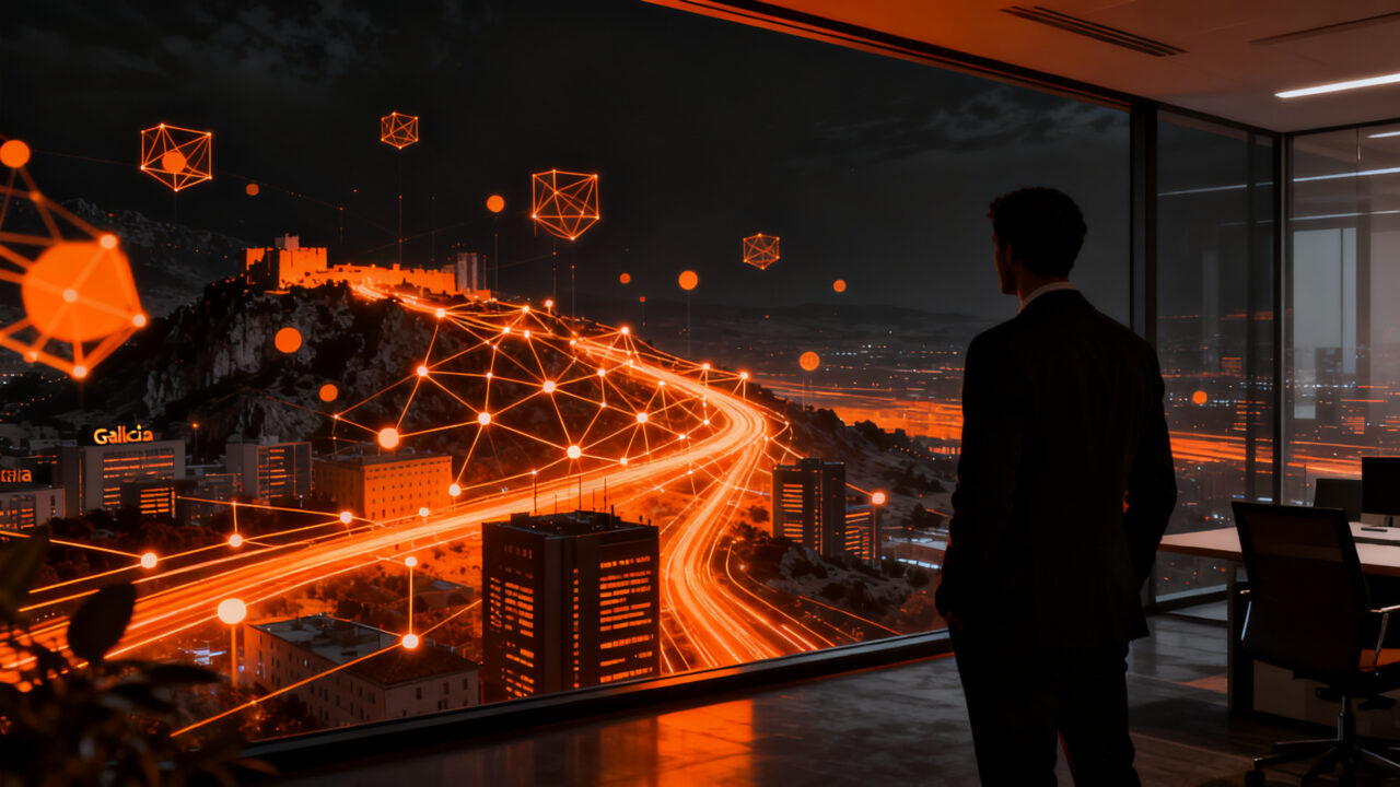 Adopción de inteligencia artificial en empresas tecnológicas de Galicia, mostrando el crecimiento y liderazgo del sector TIC.