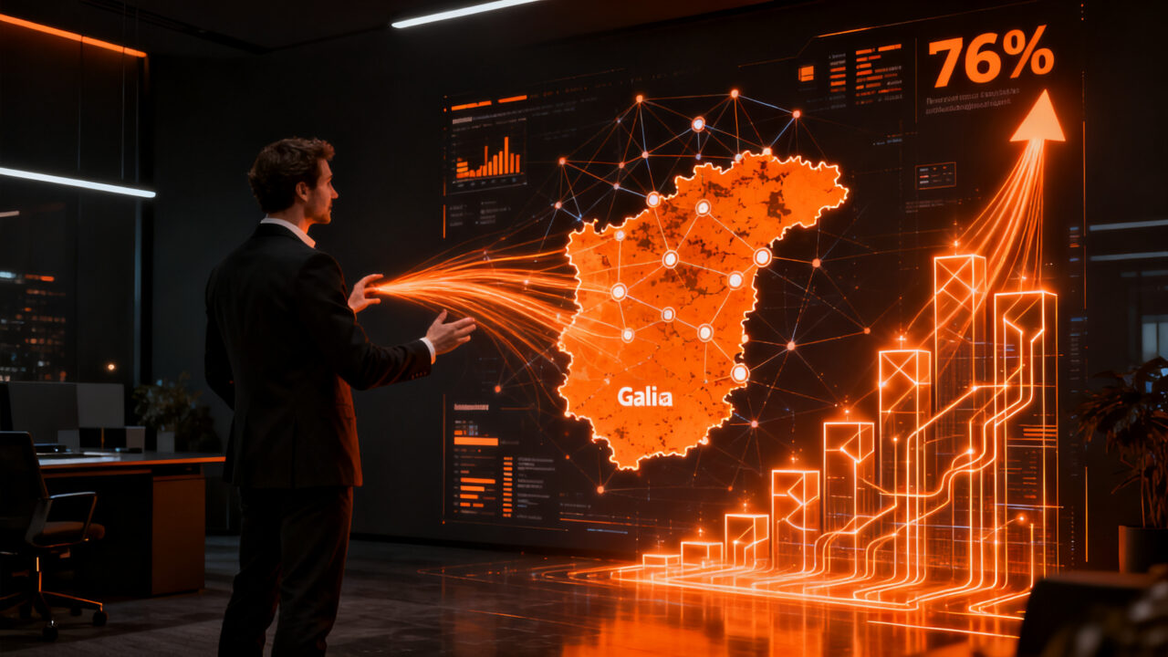 Empresas TIC en Galicia adoptando inteligencia artificial, mostrando crecimiento tecnológico y transformación digital en el sector.