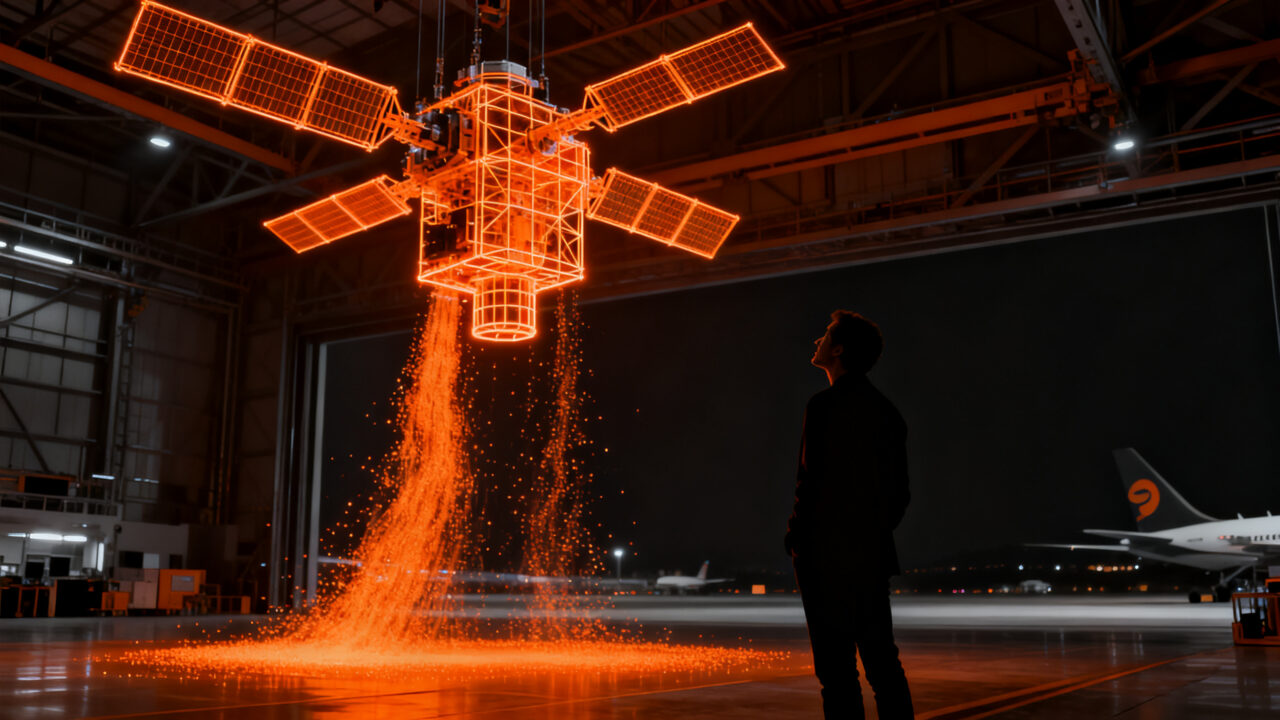 Startup aeroespacial recibiendo financiación, simbolizando el apoyo de CaixaBank DayOne y Aerocas al sector espacial español.