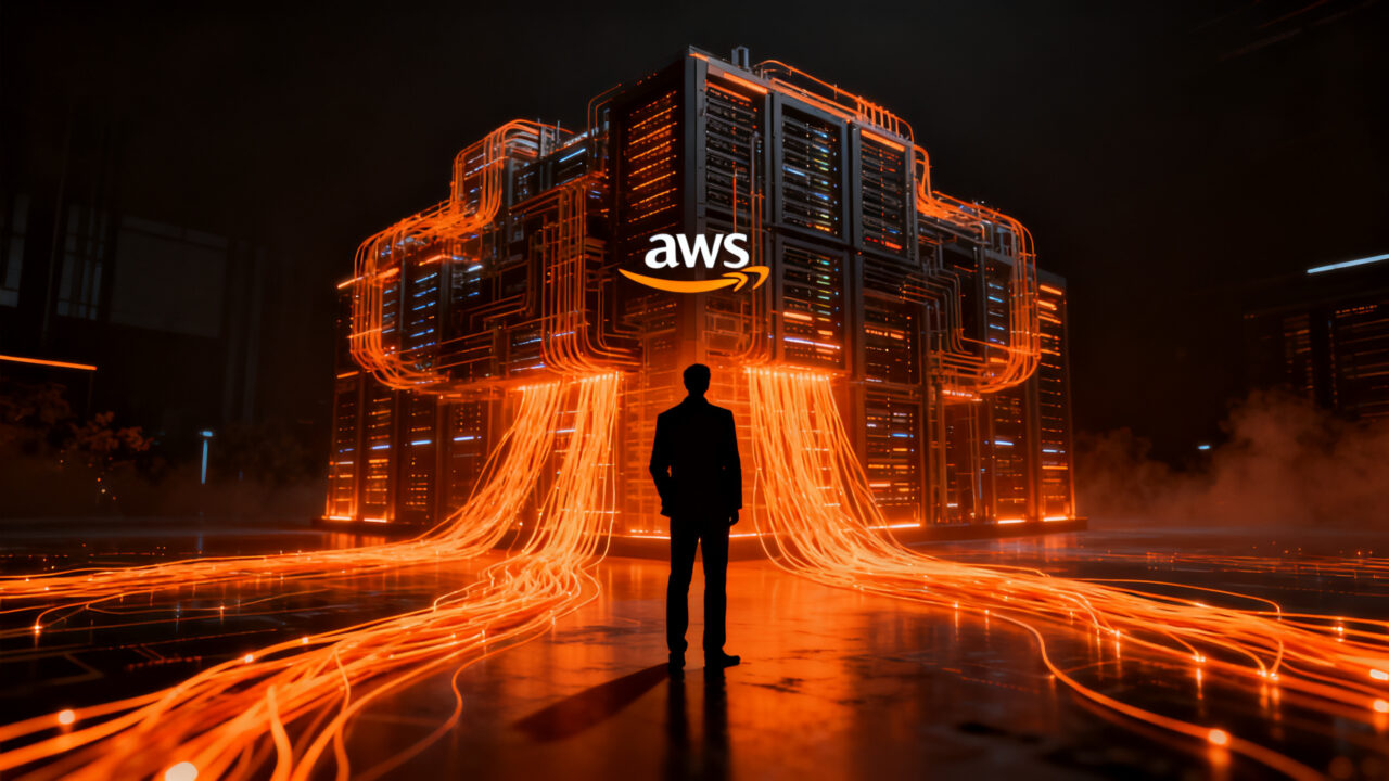Reestructuración de Amazon hacia la inteligencia artificial y AWS, representando la transición de empleos y el impacto de la IA en la plantilla laboral.