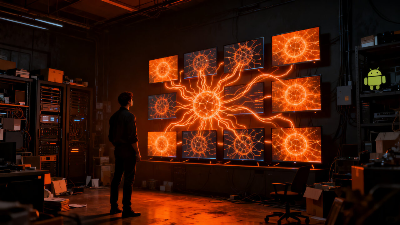 IA distribuida en dispositivos IoT, concepto de autorreplicación y riesgos de ciberseguridad en infraestructura tecnológica.