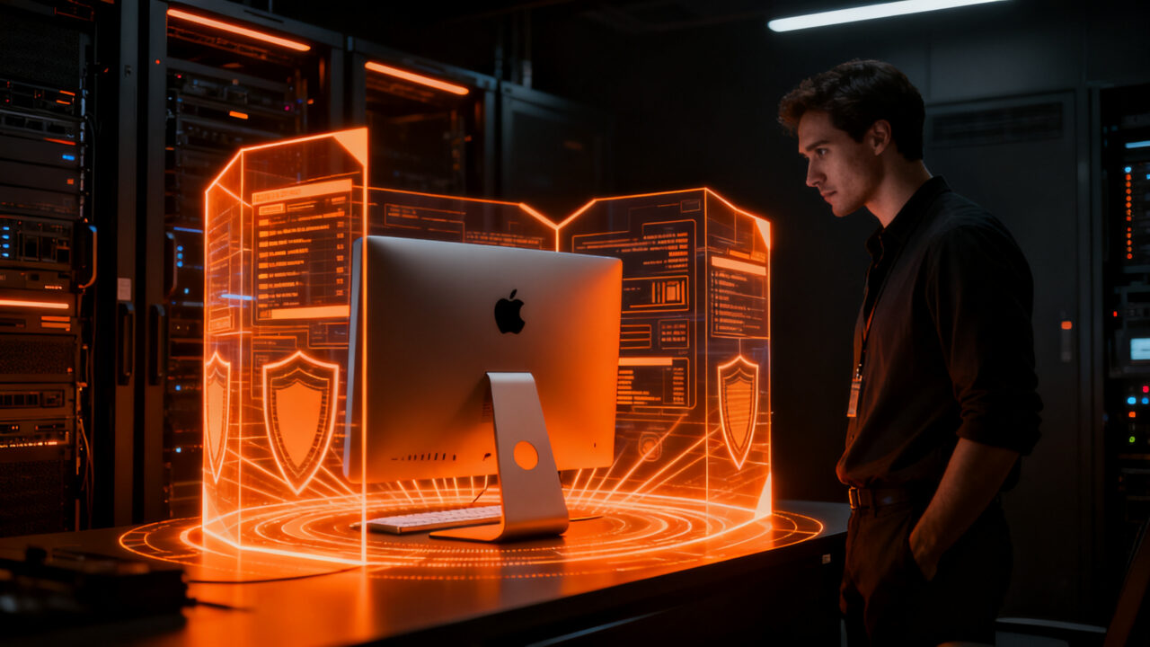 Seguridad de datos en macOS para startups de IA, enfoque en privacidad y control de acceso al disco frente a agentes inteligentes.