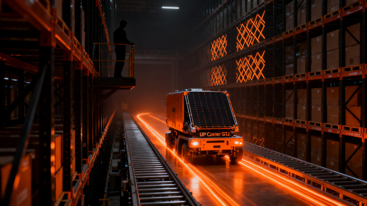 Carro satélite UP-Carrier GTJ automatizando almacenes de alta densidad, tecnología de intralogística de Jungheinrich y Automha.