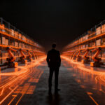 CEO analizando automatización logística y robótica en centros de distribución en Chile.