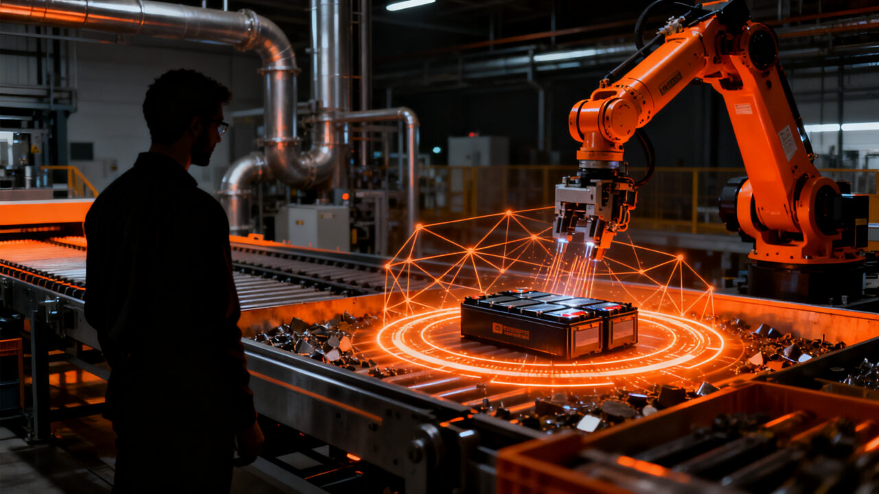 Startup Battia reciclando baterias electricas con robotica e IA en planta industrial de Gipuzkoa.