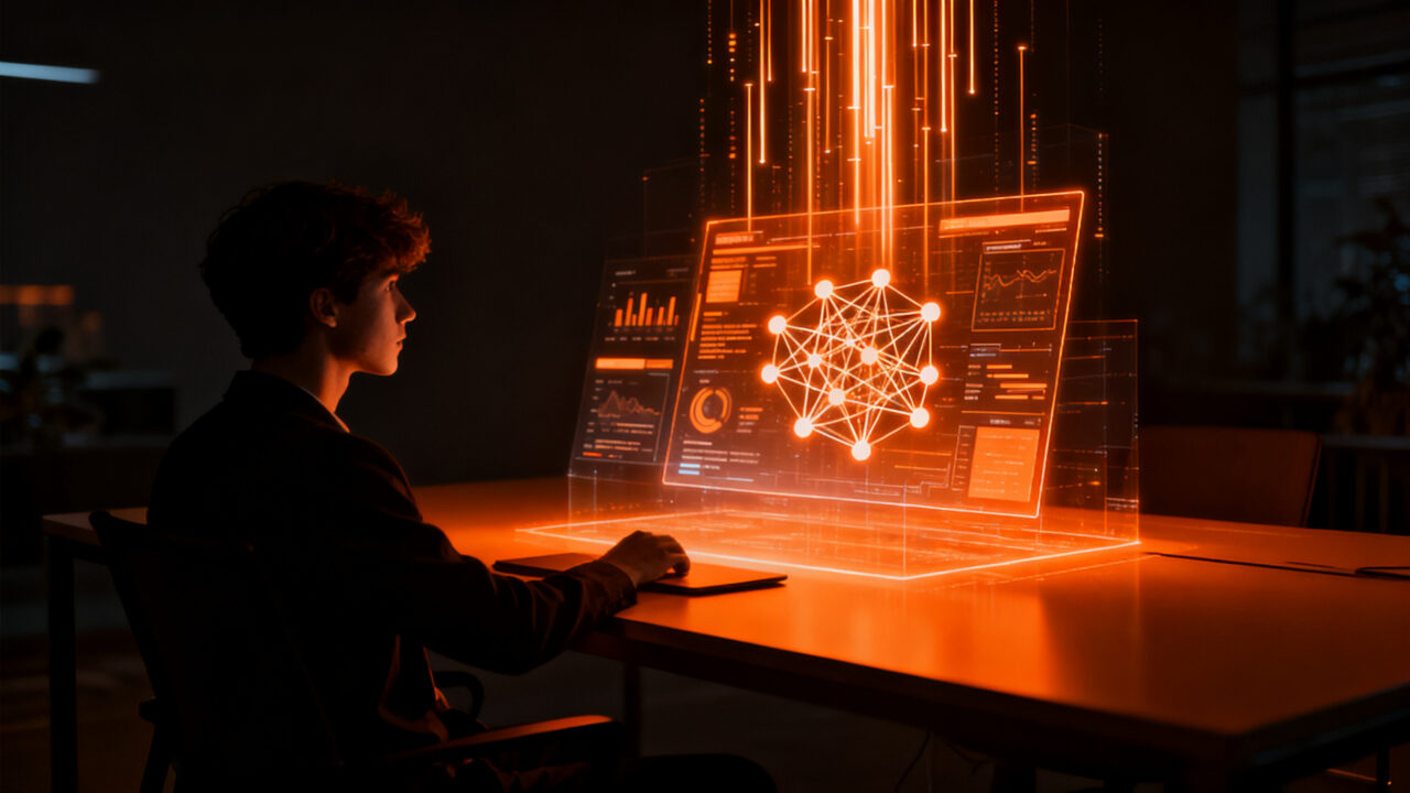 Joven estudiante en Colombia accediendo a oportunidades de formación tecnológica con becas de Google en IA y ciberseguridad.