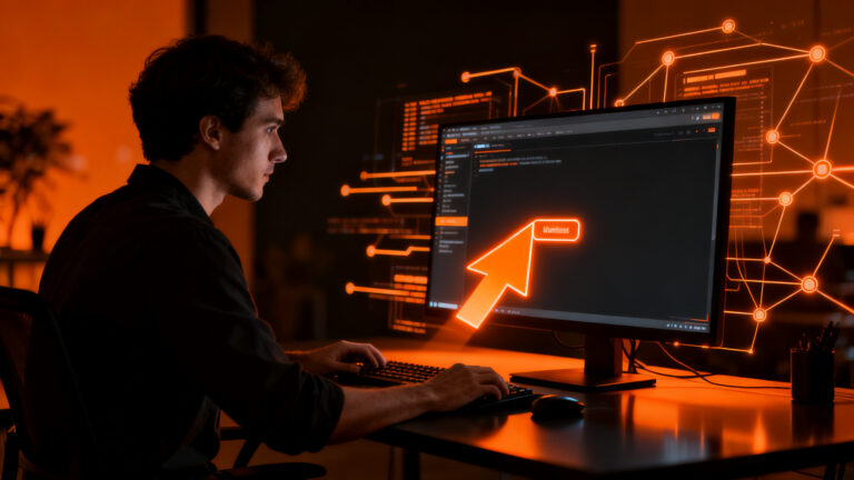 Agente de IA utilizando bigarrow para señalar clics en pantalla, mejorando la interacción humano-computadora en macOS.