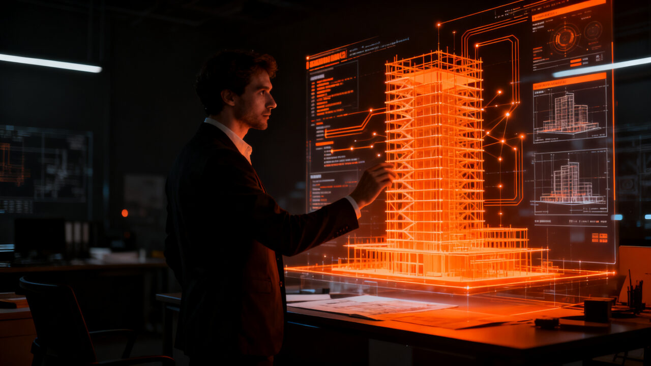 Plataforma de inteligencia artificial Bildo analizando normas de construcción y planos arquitectónicos para automatizar trámites en Colombia.